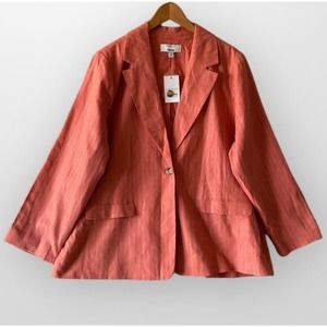 Striped, Single Breasted Blazer- Size PXXL